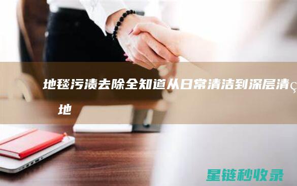 地毯污渍去除全知道：从日常清洁到深层清理 (地毯污渍去除小妙招)